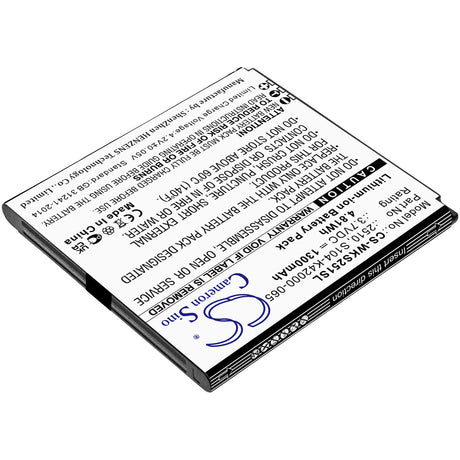 3.7V, Li-ion, 1300mAh, SmartPhone battery fits Wiko, 2510, Sunny 2, V2510, 4.81Wh Mobile, SmartPhone Cameron Sino Technology Limited (Smartphone)