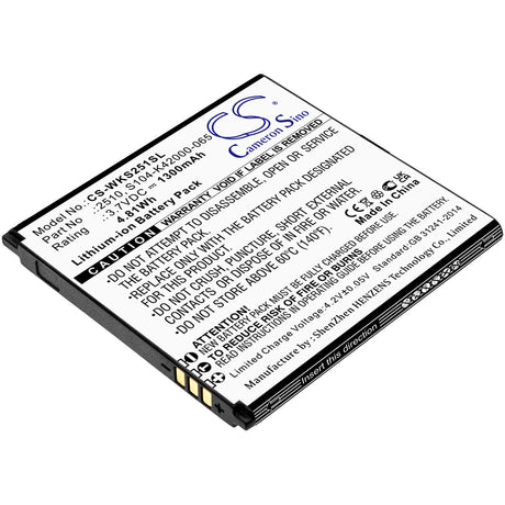 3.7V, Li-ion, 1300mAh, SmartPhone battery fits Wiko, 2510, Sunny 2, V2510, 4.81Wh Mobile, SmartPhone Cameron Sino Technology Limited (Smartphone)