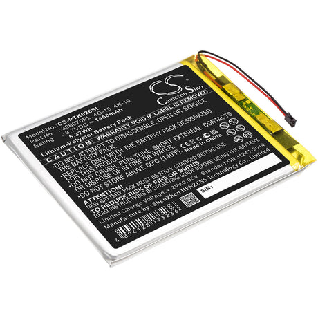 3.7V, Li-Polymer, 1450mAh, E-book, E-reader battery fits Digma, Pocketbook, 306070pl, E628, R657, 5.37Wh E-book, E-reader Cameron Sino Technology Limited
