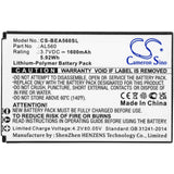 3.7V, Li-Polymer, 1600mAh, SmartPhone battery fits Bea-fon, Al560, Al560, 5.92Wh Mobile, SmartPhone Cameron Sino Technology Limited (Smartphone)