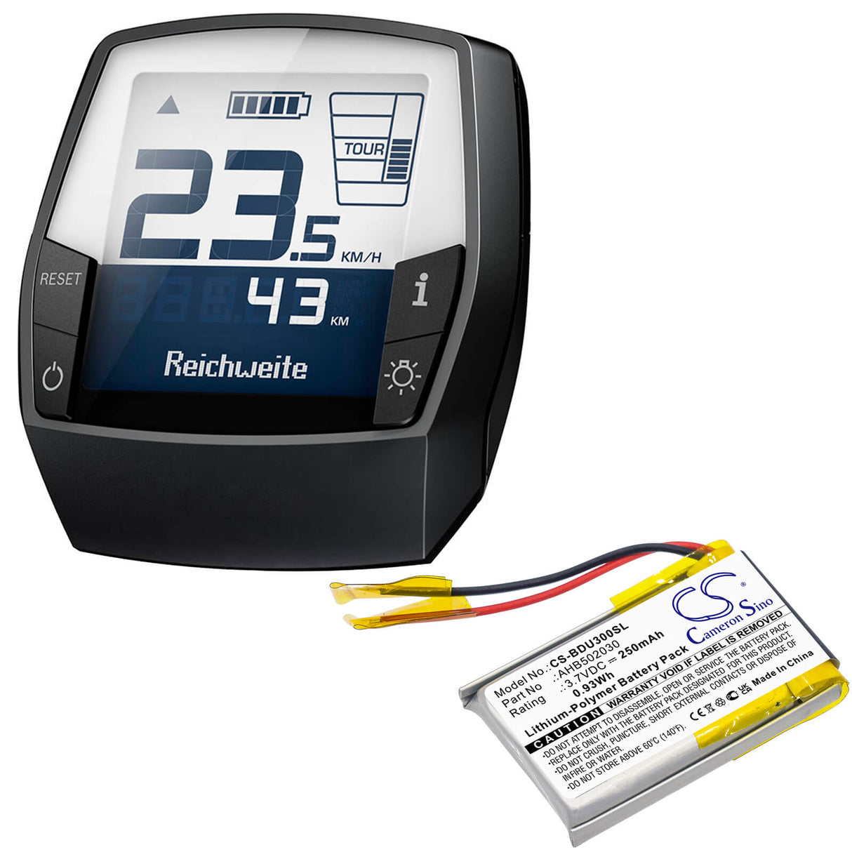 3.7V, Li-Polymer, 250mAh, Headset battery fits Teufel, Bosch, 502030, Bdu3xx, Intuvia Display, 0.93Wh Wireless Headset Cameron Sino Technology Limited