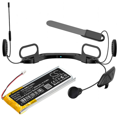 3.7V, Li-Polymer, 250mAh, Headset battery fits Sena, Yt501542p, 10u, 0.93Wh Wireless Headset Cameron Sino Technology Limited
