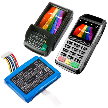 3.7V, Li-Polymer, 2900mAh, Payment Terminal battery fits Castles, Dejavoo, Ip604355-2p, V3, Vega3000-3g, 10.73Wh Payment Terminal Cameron Sino Technology Limited