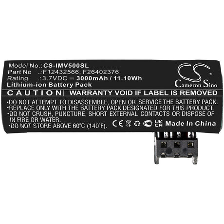 3.7V, Li-ion, 3000mAh, Payment Terminal battery fits Ingenico, F12432566, Move 5000, Move 5000f, 11.1Wh Payment Terminal Cameron Sino Technology Limited