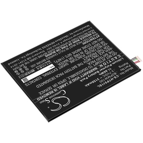 3.7V, Li-Polymer, 3150mAh, Tablet battery fits Htc, B2pmw100, P510, 11.66Wh Tablet Cameron Sino Technology Limited