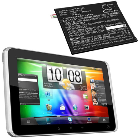 3.7V, Li-Polymer, 3150mAh, Tablet battery fits Htc, B2pmw100, P510, 11.66Wh Tablet Cameron Sino Technology Limited