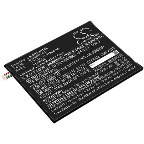 3.7V, Li-Polymer, 3150mAh, Tablet battery fits Htc, B2pmw100, P510, 11.66Wh Tablet Cameron Sino Technology Limited