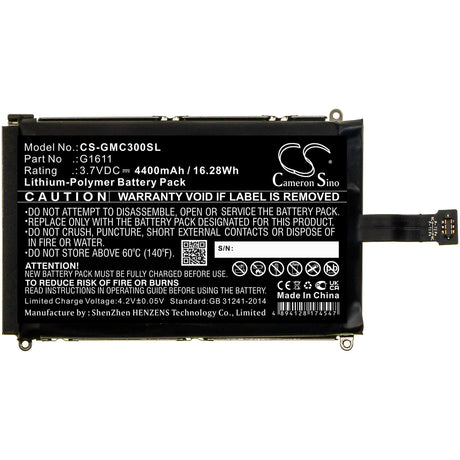 3.7V, Li-Polymer, 4400mAh, Hotspot battery fits Glocalme, G1611, G1611, G3, 16.28Wh Hotspot Cameron Sino Technology Limited