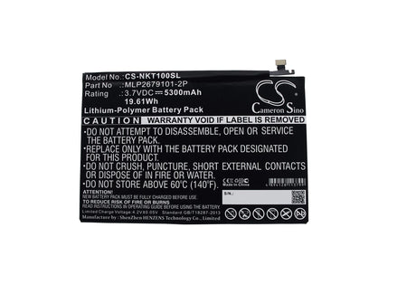 3.7v, 5300mah, Li-polymer Battery Fit's Nokia, N1, N1s, 19.61wh Batteries for Electronics Cameron Sino Technology Limited (Suspended)