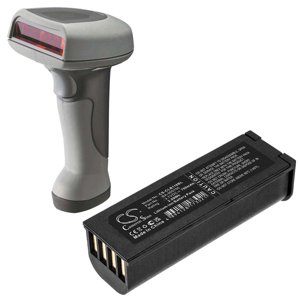 3.7v, 700mah, Li-ion Barcode Scanner Battery Fit's Cipherlab, 1166, 1266, Cl1160, 2.59wh Barcode Scanner Cameron Sino Technology Limited