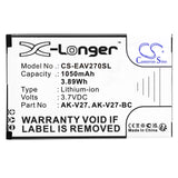 3.7V, Li-ion, 1050mAh, SmartPhone battery fits Emporia, Ak-v27, Simplicity, V27, 3.89Wh Mobile, SmartPhone Cameron Sino Technology Limited (Smartphone)
