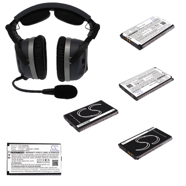 3.7V, Li-ion, 1050mAh, Headset battery fits Lightspeed, 806-00001-000, A500, Aviation, 3.89Wh Wireless Headset Cameron Sino Technology Limited