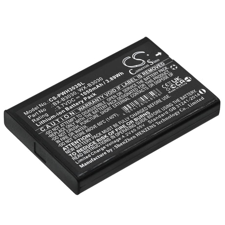 3.7V, Li-ion, 1050mAh, Headset battery fits Panasonic, Listen Technologies, Bx-b3030, Idsp Receivers, M1, 3.89Wh Wireless Headset Cameron Sino Technology Limited