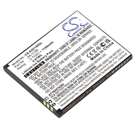 3.7V, Li-ion, 1100mAh, SmartPhone battery fits Emporia, Ak-v188, Touch Smart, Touch Smart 2, 4.07Wh Mobile, SmartPhone Cameron Sino Technology Limited (Smartphone)