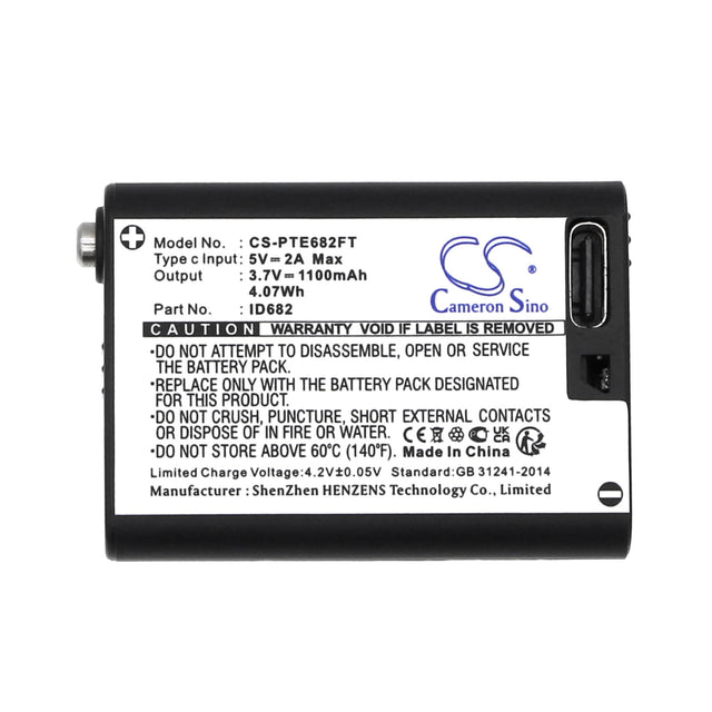 3.7V, Li-ion, 1100mAh, Flashlight battery fits Coast, Nitecore, Ledlenser, Black Diamond, Petzl, 620655b, Revolt 350, Sprinter 275, 4.07Wh Flashlight Cameron Sino Technology Limited