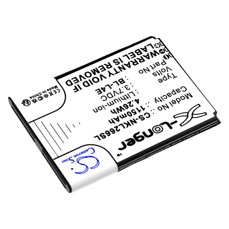 3.7V, Li-ion, 1150mAh, SmartPhone battery fits Nokia, Bl-l4e, 2660 Flip 4g, 4.26Wh Mobile, SmartPhone Cameron Sino Technology Limited (Smartphone)