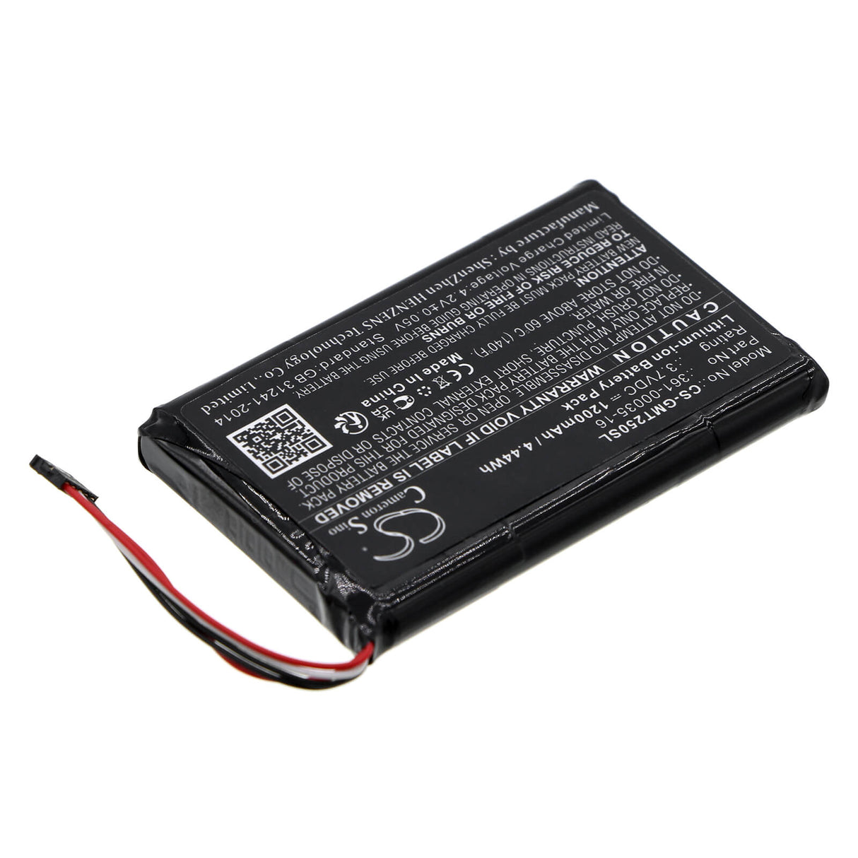 3.7V, Li-ion, 1200mAh, Dog Collar battery fits Garmin, 361-00035-16, A04223, Alpha 100, 4.44Wh Dog Collar Cameron Sino Technology Limited