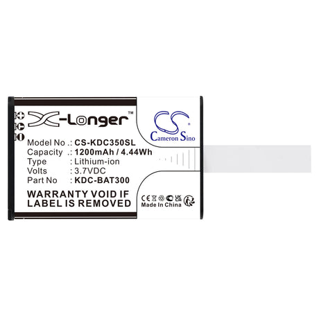 3.7v, Li-ion, 1200mah, Barcode Scanner Battery Fits Koamtac Kdc-250, Kdc-300, Kdc350cf-g6sr-r2, 4.44wh Barcode Scanner Cameron Sino Technology Limited