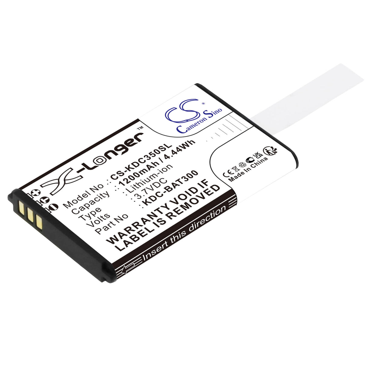 3.7v, Li-ion, 1200mah, Barcode Scanner Battery Fits Koamtac Kdc-250, Kdc-300, Kdc350cf-g6sr-r2, 4.44wh Barcode Scanner Cameron Sino Technology Limited