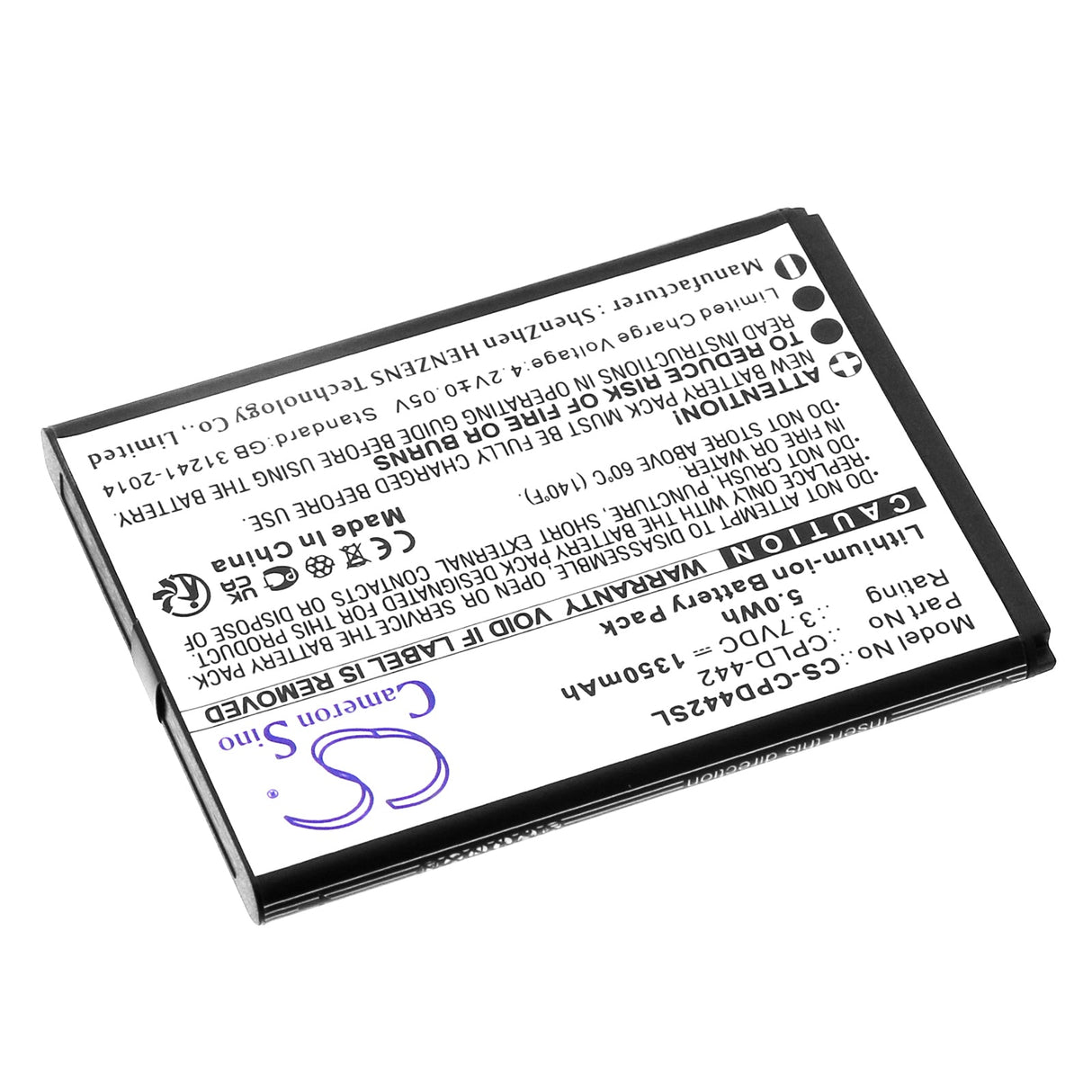 3,7V, Li-ion, 1350mAh, batterie de smartphone compatible avec Coolpad, Cpld-442, Belleza, Cp3321, 5Wh Mobile, SmartPhone Cameron Sino Technology Limited (Smartphone)