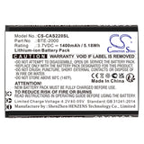3.7V, Li-ion, 1400mAh, SmartPhone battery fits Caterpillar, Cat, Bte-2000, S22, S22 Flip, 5.18Wh Mobile, SmartPhone Cameron Sino Technology Limited (Smartphone)