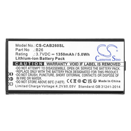 3.7V, Li-ion, 1500mAh, SmartPhone battery fits Cat, B26, B26, 5.55Wh Mobile, SmartPhone Cameron Sino Technology Limited (Smartphone)