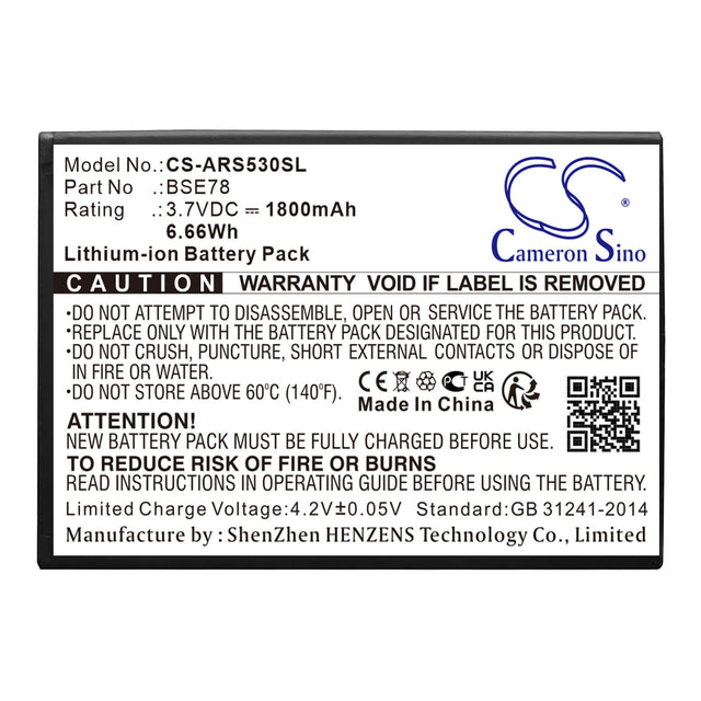 3.7V, Li-ion, 1800mAh, Communications battery fits Archos, Bse78, Ac50as3g, Ac50as4g, 6.66Wh Communications Cameron Sino Technology Limited