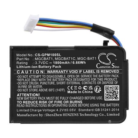 3.7V, Li-ion, 1800mAh, Equipment battery fits Gasclip, Mgcbat1, MGC, Mgc-pump Detectors, 6.66Wh Equipment, Survey, Test Cameron Sino Technology Limited