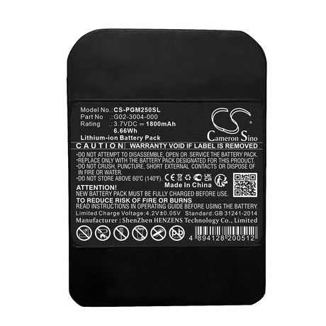 3.7V, Li-ion, 1800mAh, Equipment Battery fits Microrae, Pgm-2500, 6.66Wh Equipment, Survey, Test Cameron Sino Technology Limited