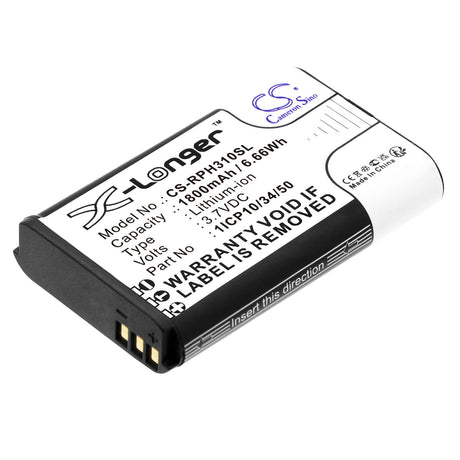 3.7V, Li-ion, 1800mAh, Equipment battery fits Rotronic, 1icp10/34/50, HygroPalm HP31, Hygropalm Hp32, 6.66Wh Equipment, Survey, Test Cameron Sino Technology Limited