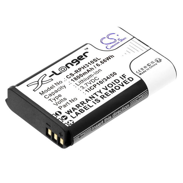 3.7V, Li-ion, 1800mAh, Equipment battery fits Rotronic, 1icp10/34/50, HygroPalm HP31, Hygropalm Hp32, 6.66Wh Equipment, Survey, Test Cameron Sino Technology Limited