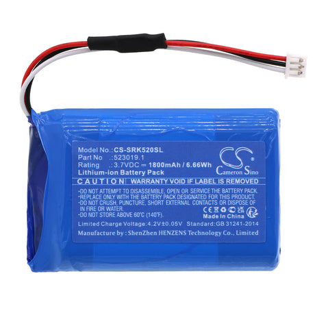 3.7V, Li-ion, 1800mAh, Equipment battery fits Systronik, 23019, 523019.1, 6.66Wh Equipment, Survey, Test Cameron Sino Technology Limited