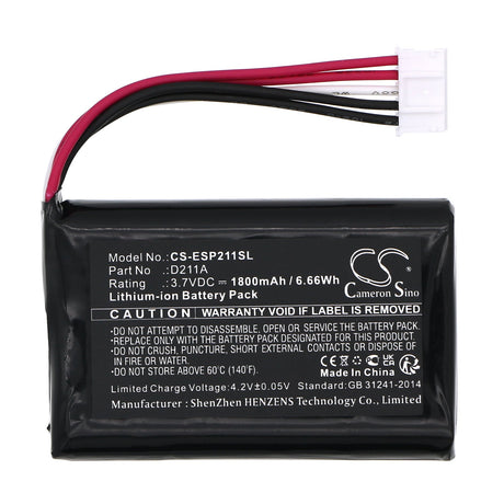 3.7V, Li-ion, 1800mAh Printer Battery fits Epson, D211a, 6.66Wh Printer Cameron Sino Technology Limited   