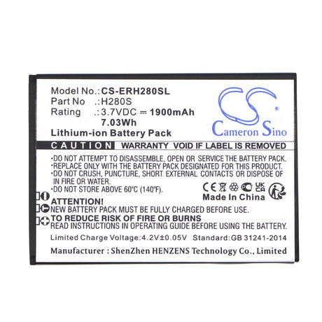 3.7V, Li-ion, 1900mAh, SmartPhone battery fits Energizer, H280s, Hardcase H280s, 7.03Wh Mobile, SmartPhone Cameron Sino Technology Limited (Smartphone)