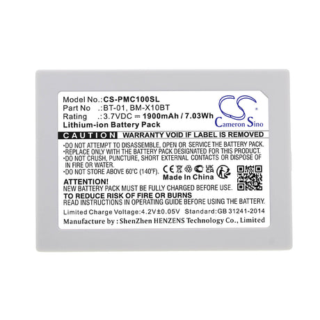 3.7V, Li-ion, 1900mAh, Headset battery fits Pliant, Bm-x10bt, 4394, 4445, 7.03Wh Wireless Headset Cameron Sino Technology Limited