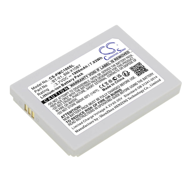 3.7V, Li-ion, 1900mAh, Headset battery fits Pliant, Bm-x10bt, 4394, 4445, 7.03Wh Wireless Headset Cameron Sino Technology Limited