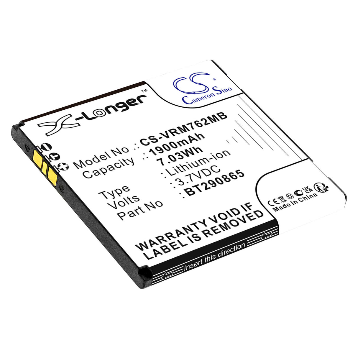 3.7v, Li-ion, 1900mah, Babyphone Battery Fits Vtech, Rm5752, Rm5762, 7.03wh BabyPhone Cameron Sino Technology Limited   