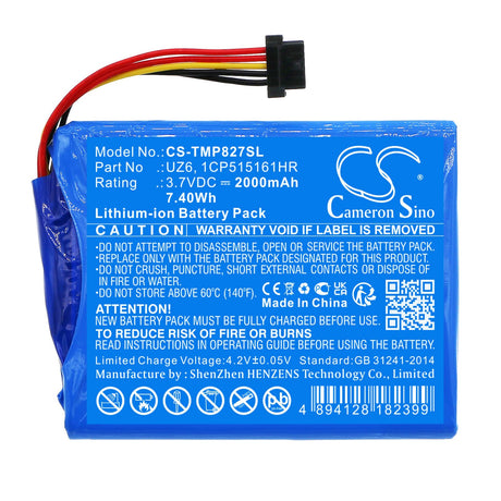 3.7V, Li-ion, 2000mAh, GPS battery fits Tomtom, 1cp515161hr, 4f173, Bridge, 7.4Wh GPS, Navigator Cameron Sino Technology Limited