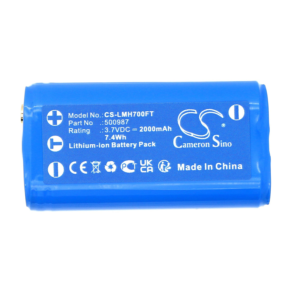 3.7V, Li-ion, 2000mAh, Flashlight battery fits Ledlenser, 500987, Mh7, Mh8, 7.4Wh Flashlight Cameron Sino Technology Limited