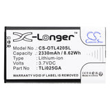 3.7V, Li-ion, 2330mAh, Hotspot battery fits Alcatel, Tli025ga, Link Zone, Mw42lm, 8.62Wh Hotspot Cameron Sino Technology Limited