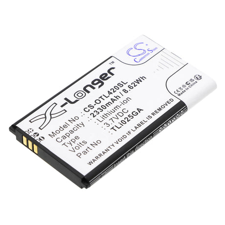 3.7V, Li-ion, 2330mAh, Hotspot battery fits Alcatel, Tli025ga, Link Zone, Mw42lm, 8.62Wh Hotspot Cameron Sino Technology Limited
