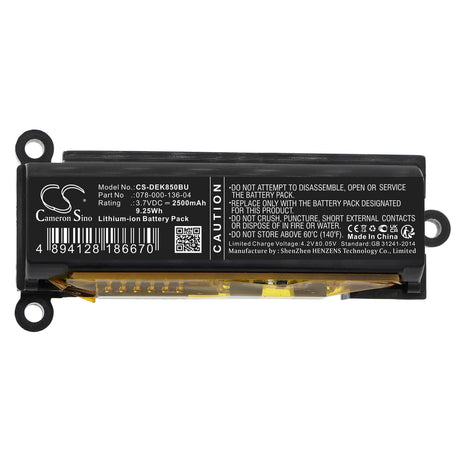 3.7V, Li-ion, 2500mAh, RAID Controller battery fits Dell, 078-000-136-04, Calypso I/o Controller Card Dg, Controller Card Dgk85, 9.25Wh RAID Controller Cameron Sino Technology Limited