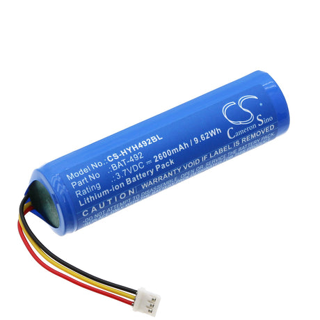 3.7V, Li-ion, 2600mAh Barcode Scanner Battery fits Honeywell, Hh492, 9.62Wh Barcode Scanner Cameron Sino Technology Limited   