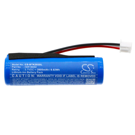 3.7V, Li-ion, 2600mAh, Speaker battery fits Blaupunkt, Bluetooth Lautsprecher, Bt 202, 9.62Wh Speaker Cameron Sino Technology Limited