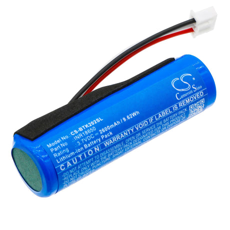 3.7V, Li-ion, 2600mAh, Speaker battery fits Blaupunkt, Bluetooth Lautsprecher, Bt 202, 9.62Wh Speaker Cameron Sino Technology Limited