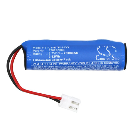 3.7V, Li-ion, 2600mAh, Vacuum Battery fits Eta, 3262 Finestro, 9.62Wh Vacuum Cameron Sino Technology Limited