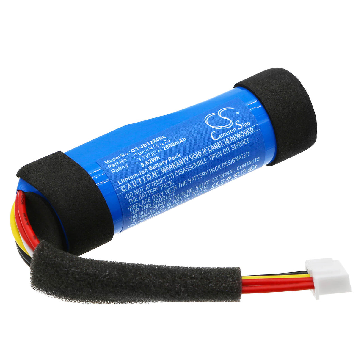 3.7V, Li-ion, 2600mAh, Speaker battery fits Jbl, Tuner Xl, 9.62Wh Speaker Cameron Sino Technology Limited