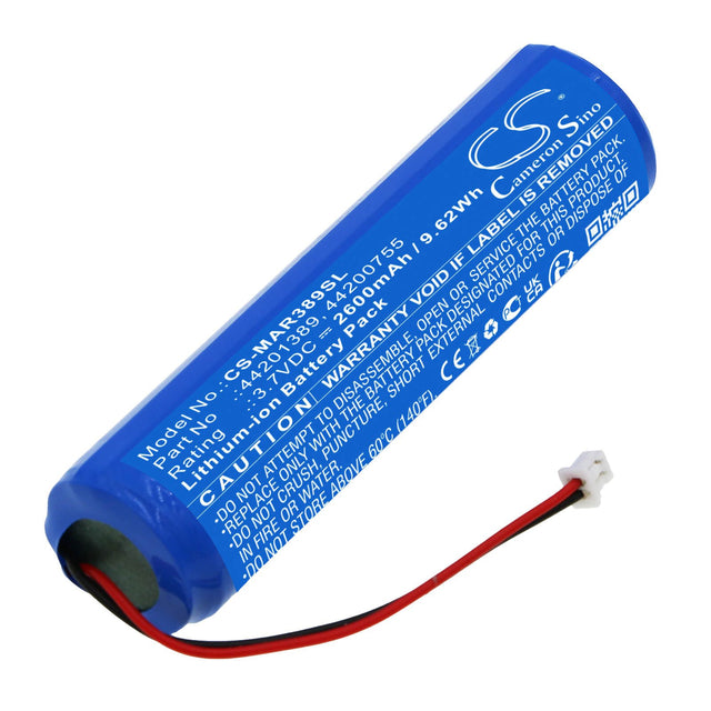 3.7V, Li-ion, 2600mAh, GPS battery fits Mares, 44200755, Genius Air, Icon Genius, 9.62Wh GPS, Navigator Cameron Sino Technology Limited