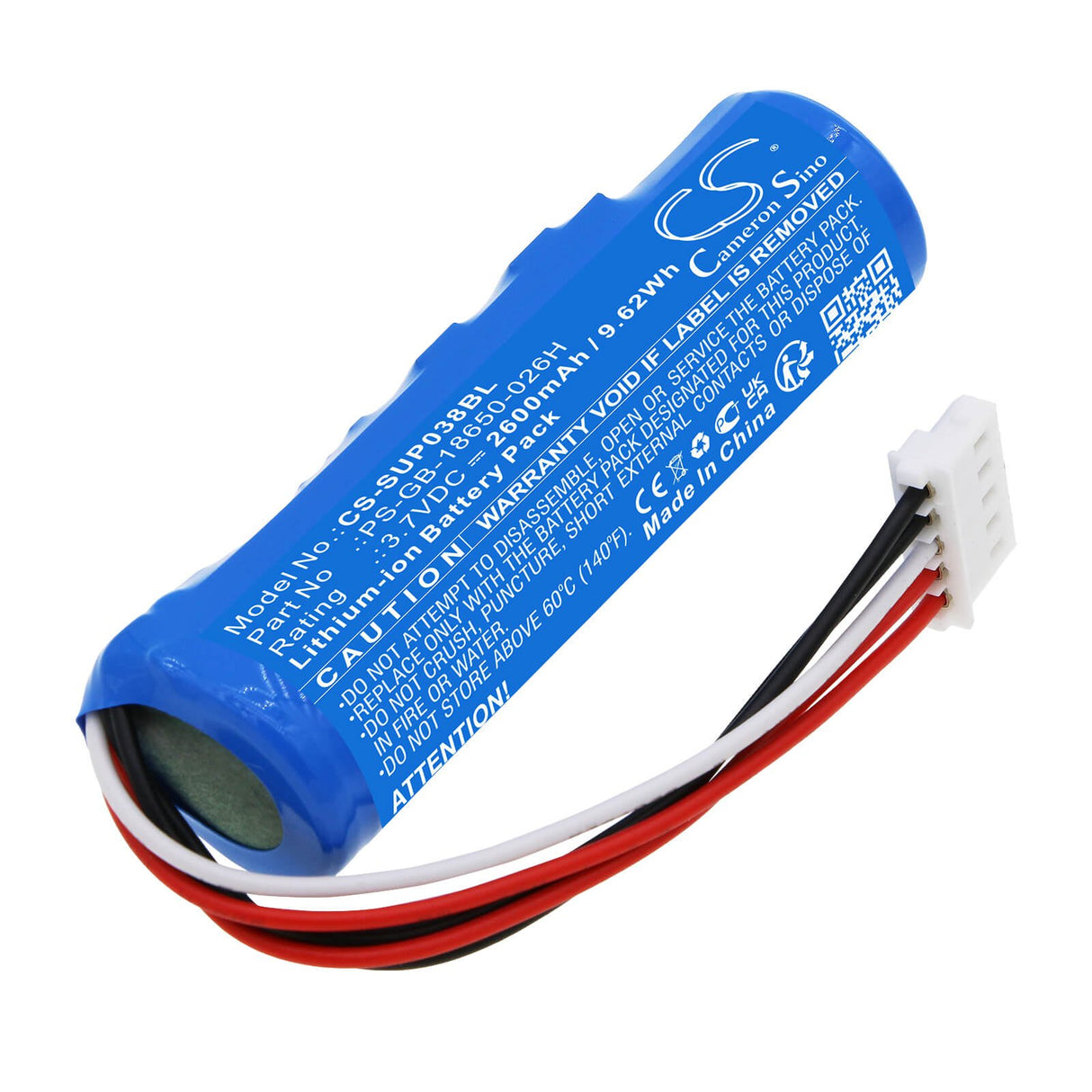 3.7V, Li-ion, 2600mAh, Payment Terminal battery fits Sumup, Ps-gb-18650-026h, 3g Printer, 3g+ Printer, 9.62Wh Payment Terminal Cameron Sino Technology Limited
