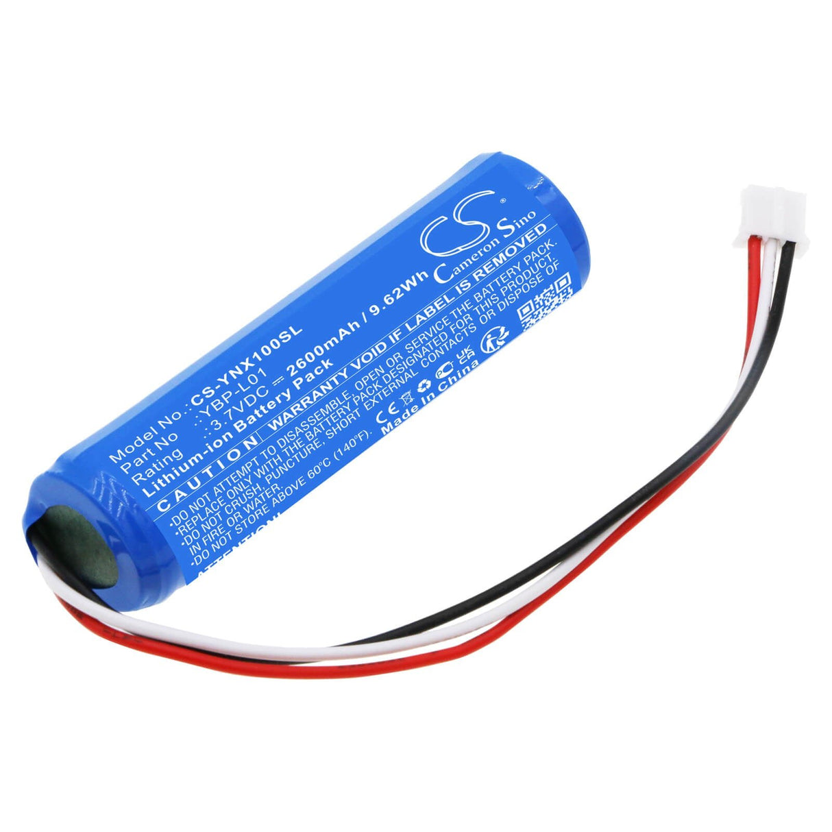 3.7V, Li-ion, 2600mAh, Speaker battery fits Yamaha, Nx-p100, 9.62Wh Speaker Cameron Sino Technology Limited